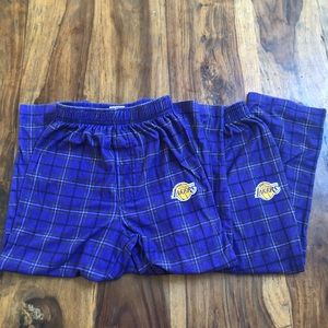 KIDS NBA PURPLE PLAID LAKERS PAJAMA PANTS